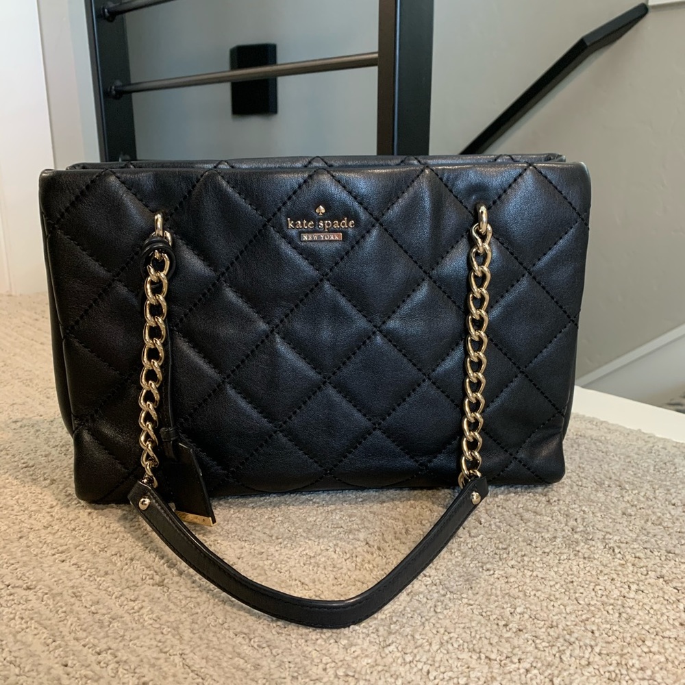 kate spade Black Quilted Chain-Handle Shoulder Bag